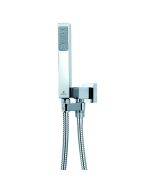 Set Doccia con supporto ad incasso girevole e flessibile in ottone - Cube