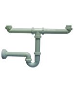 Sifone "euro" per lavelli a 2 vie 1" 1/2 x40mm
