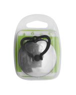 Tappo in gomma nera con maniglia e rosetta cromata 52mm blister
