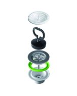 Piletta per lavelli con gattinara in acciaio inox 1" 1/2
