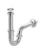 Sifone a P in acciaio inox cromato "Tubular" per lavabo 1"1/4 x 32mm