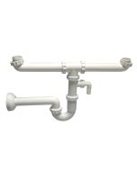 Sifone per lavelli a 2 vie con attacco lavatrice 1" 1/2 dx40mm