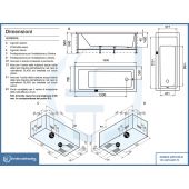 Guscio vasca rettangolare 160x70cm senza pannelli - Agata
