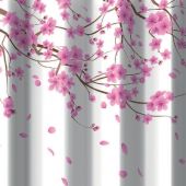 Tenda per doccia a 2 Lati in tessuto 180x200cm- Sakura Rosa