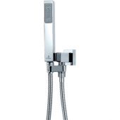 Set Doccia con supporto ad incasso girevole e flessibile in ottone - Cube