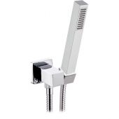 Set doccia quadrata con supporto in ottone con Doccetta Polar con Flessibile 150cm
