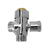 Deviatore Tondo in ottone cromato per saliscendi doccia