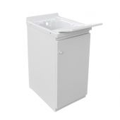 Lavatoio con mobile in abs a 1 anta e con tavola in polipropilene L45xP60cmx81,5cm.