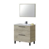 Mobile bagno Athena/Albert 2 cassetti cm 80x80x45cm rovere Alaska (Da Montare)