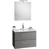 Mobile bagno sospeso "Fantasy" con lavabo e specchio 75 cm grigio matrix