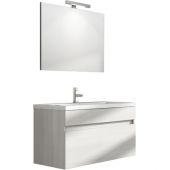 Mobile bagno sospeso "Perseo" con lavabo e specchio 90cm