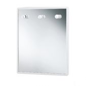 Specchio rettangolare a 3 luci con cornice in abs