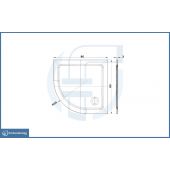 Piatto doccia angolare 80x80x3cm - Mr. Flat