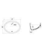 Lavabo sottopiano senza foro rubinetto 57x42cm - LT74