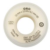 Nastro teflon PTFE oro 12mm x 12mt x 0