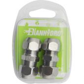 Raccordi diritti doppi con dadi conici cromati 3/8x3/8 10mm 2pz