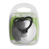 Tappo in gomma nera con maniglia e rosetta cromata 52mm blister