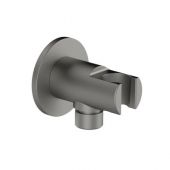 Supporto per doccia minimal con presa acqua cromo
