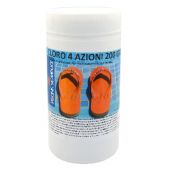Cloro 4 azioni in pastiglie da 200gr per piscine 1kg