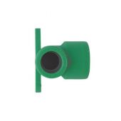 Gomito filettato F con staffe 1/2 x20mm per tubi in PP