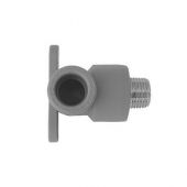 Gomito filettato M con staffe 1/2 x20mm per tubi in PP