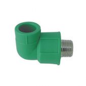 Gomito filettato M 1/2 x20mm per tubi in PP
