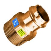 Manicotto in bronzo a pressare F x filetto M acqua/gas 15mm x 1/2