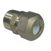 Nipple M bicono per tubo rame a stringere con ogiva Teflon 1/2 x12mm rinforzato