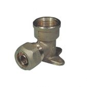 Gomito a 90° F con flangia per tubo Cobra-Pex 1/2 x15mm