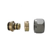 Adattatore per tubo multistrato a stringere nichelato 20x2,0mm - 3/4 x18