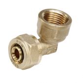 Gomito a 90° F/Filetto F 1/2 x16mm per tubo multistrato a compressione