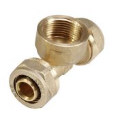 Tee F/Filetto FF 16 x1/2" x16mm per tubo multistrato a compressione