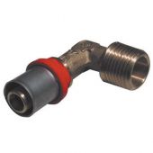 Raccordo curvo M 3/4 x26mm per tubo multistrato a pressare