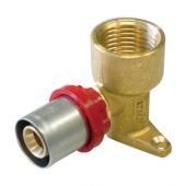 Raccordo press curvo f con flangia Compact 20 x2,0 -1/2" per tubo multistrato a pressare