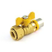 Valvola a sfera per gas diritta con leva a farfalla rossa 20mm x 3/4"