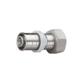 Raccordo cromo diritto con girello 20x2mm