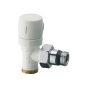 Valvola d'arredo a squadra termostatizzabile bianco-cromo 1/2"