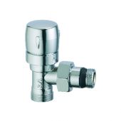 Valvola d'arredo a squadra termostatizzabile cromo-lucido 1/2"