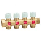 Collettore di distribuzione componibile con rubinetti 3/4" x 3 derivazioni