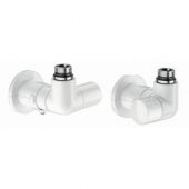 Valvola + detentore a squadra Sx termostatizzabile bianca 1/2"