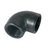 Gomito a 90° in PP nero 1/2" per tubi in polipropilene Bucchi