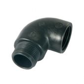 Gomito MF a 90° in PP nero 1" per tubi in polipropilene Bucchi