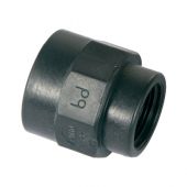 Manicotto ridotto filettato in PP 1" x 3/4 per tubi in polipropilene