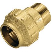 Raccordo diritto M in ottone Tiemme 1/2" x20mm per tubi in polietilene