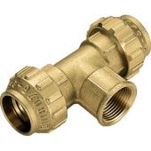 Raccordo a tee F in ottone Tiemme 1/2" x20mm per tubi in polietilene