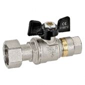 Valvola a sfera dado mobile /adattatore con farfalla 3/4''x16 - DN 15