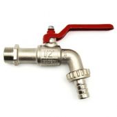 Rubinetto a sfera con portagomma con leva rossa 1" DN 25 PN 16