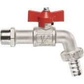 Rubinetto a sfera con portagomma a farfalla 1" DN 25