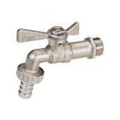 Rubinetto leggero con portagomma leva ottone nichelato 3/4''