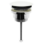 Piletta click-clack per lavabo tappo tondo in ceramica bianco 1"1/4